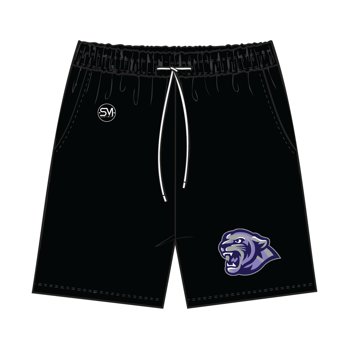 Golder - Mesh Panther Logo Shorts - Black