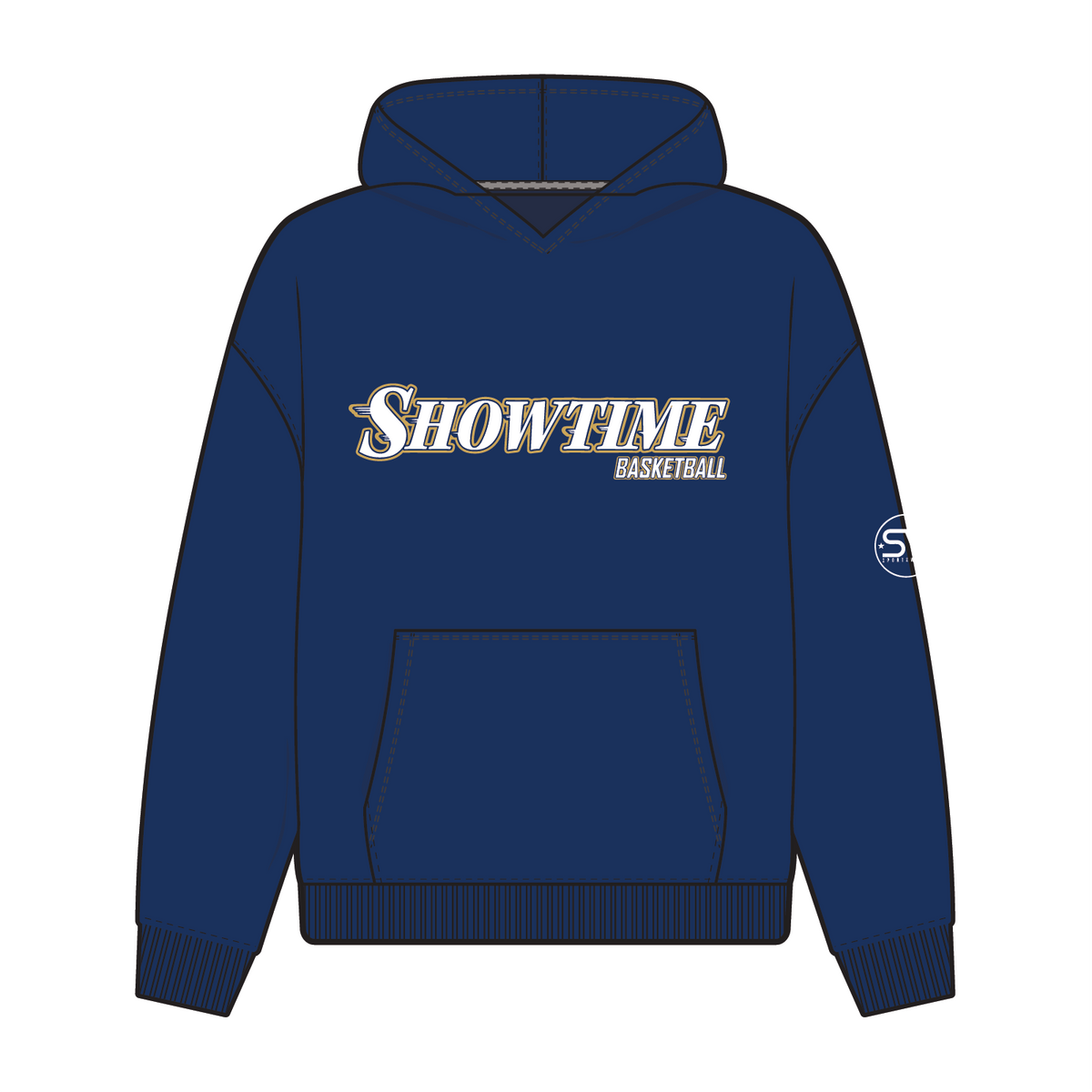 Showtime Basketball Cotton Hoodie - Navy Blue