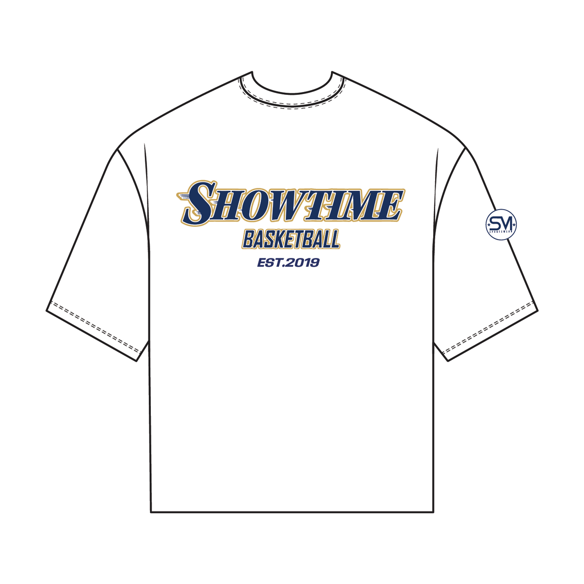 Showtime Basketball Oversized Cotton T Shirt - White