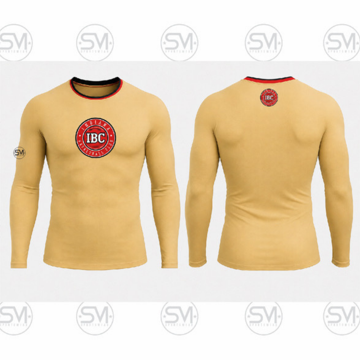 Indiana Basketball Club Long Sleeve Compression Shirt - Tan