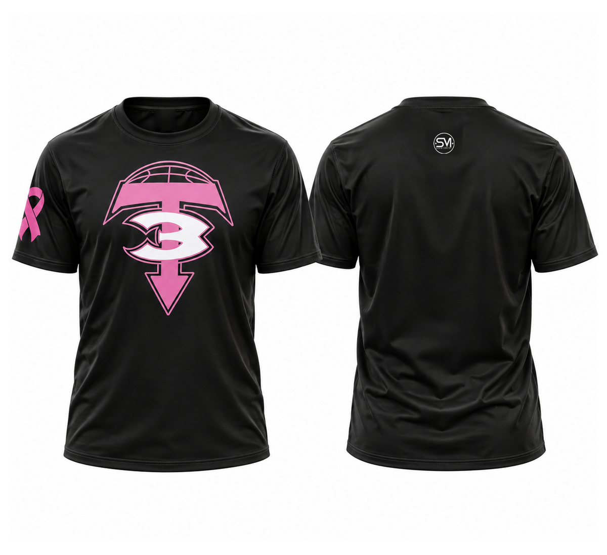 3T Pink Logo Tee - Black