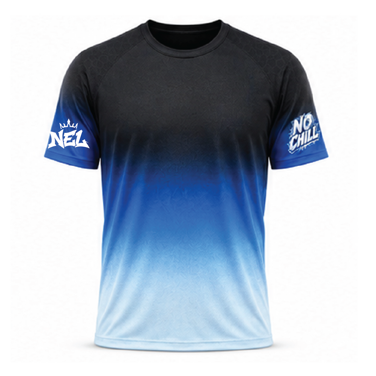 No Chill Compression Shirt - Black/Blue Ombre