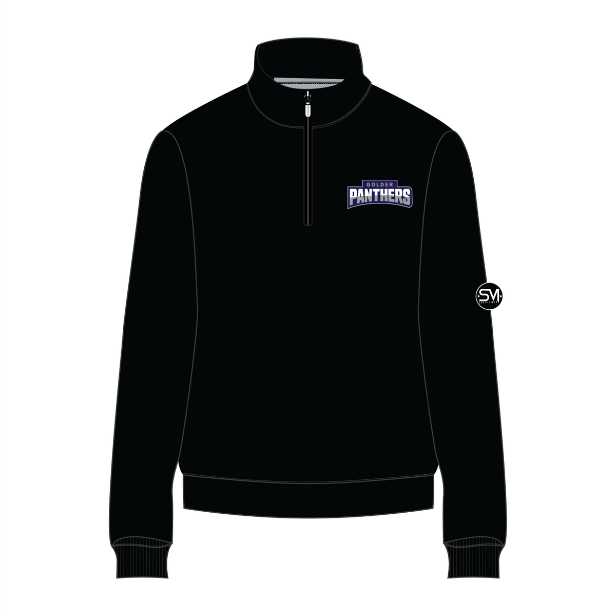 Golder College Prep Logo Quarter Zip - Black