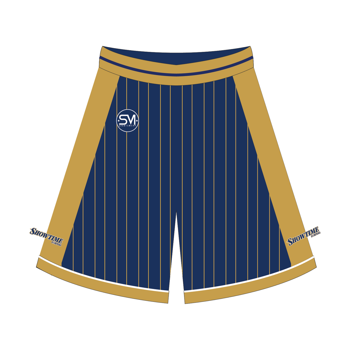 Showtime Basketball - Pinstripe Blue Shorts