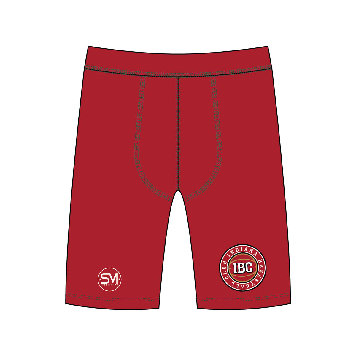 Indiana Basketball Club Compression Shorts - Red