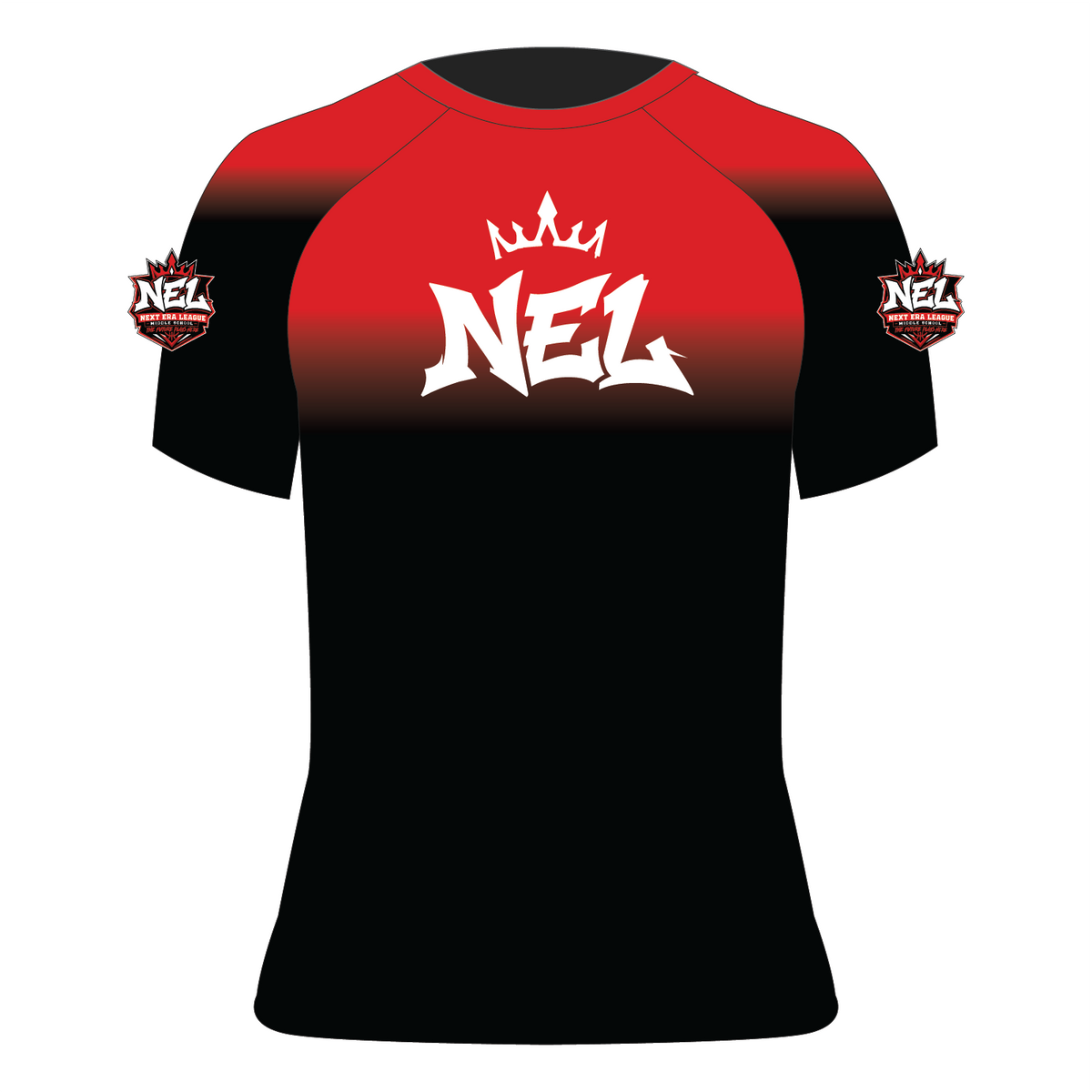 NEL Compression Shirt - Black/Red Ombre