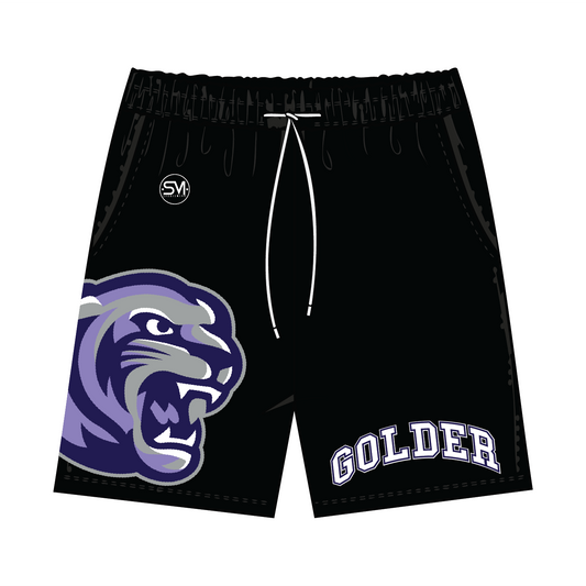 Golder - Mesh Panther Head Shorts - Black