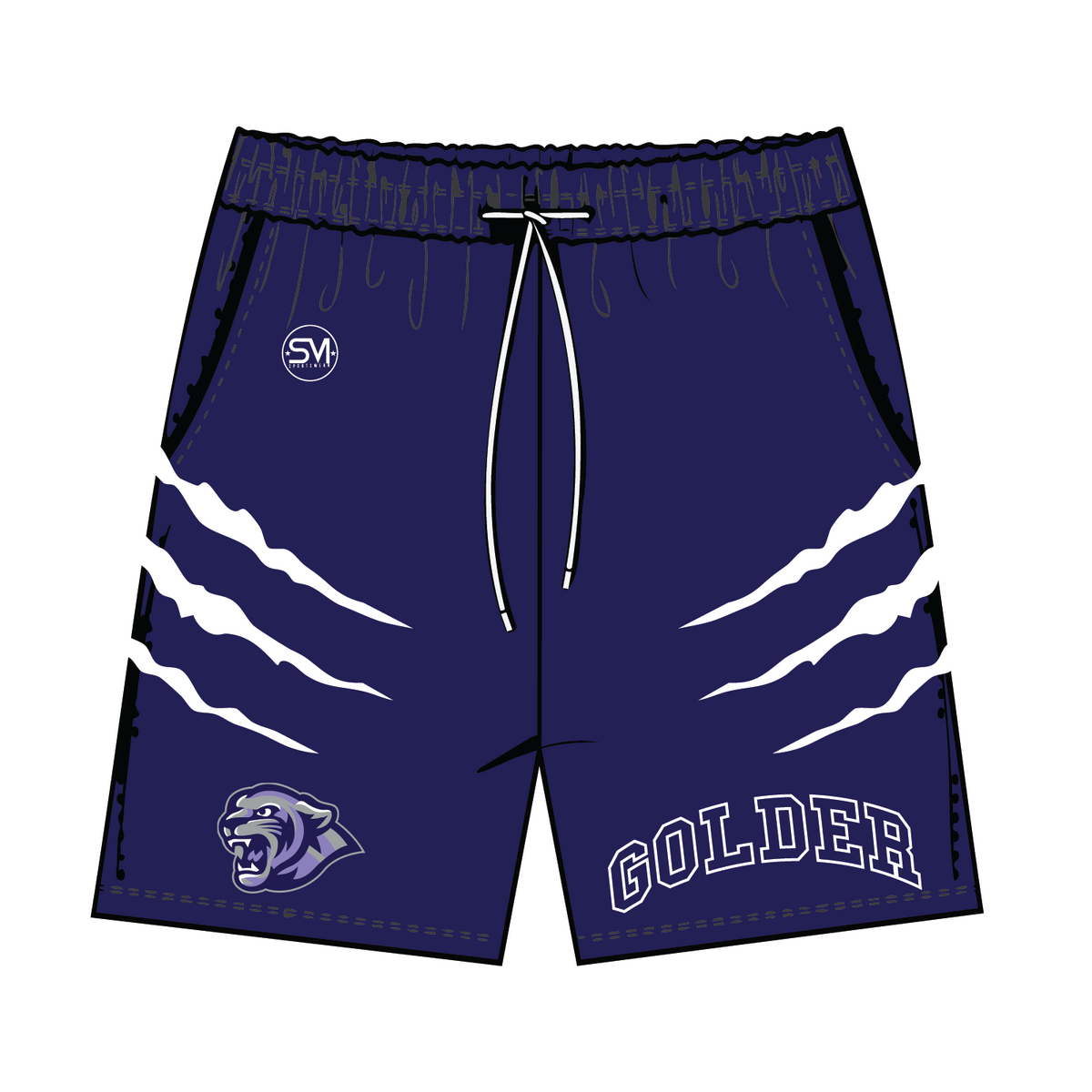 Golder - Mesh Panther Claw Shorts - Purple