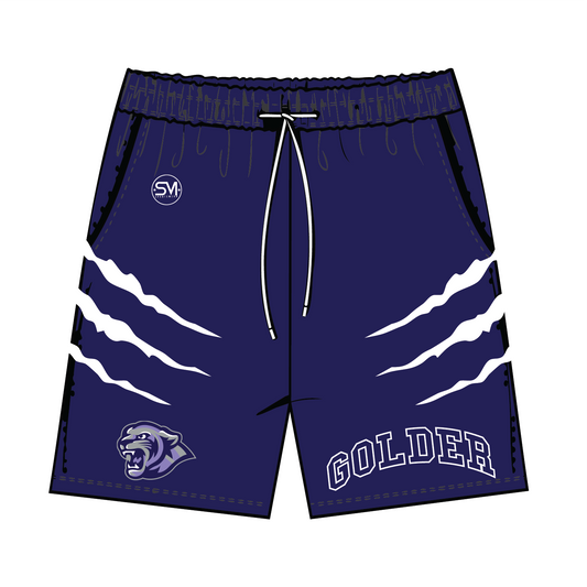 Golder - Mesh Panther Claw Shorts - Purple