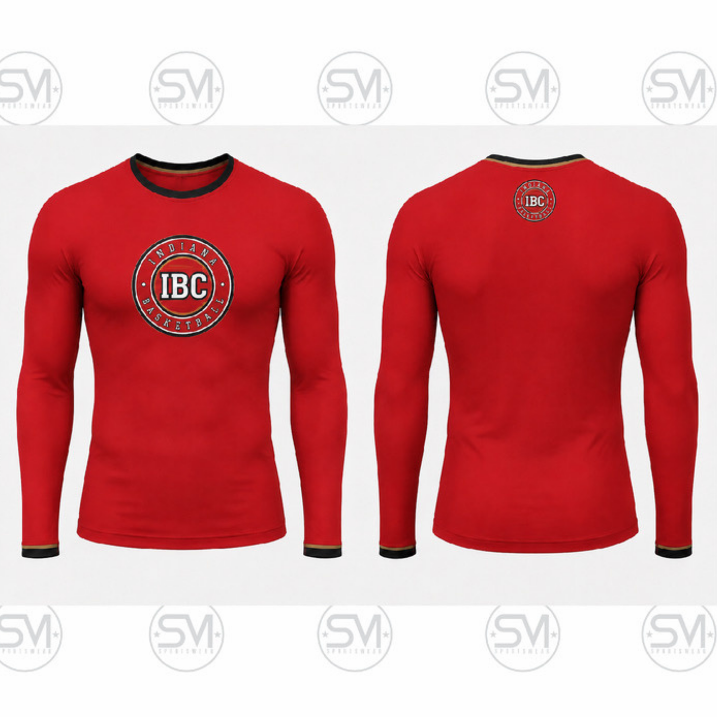 Indiana Basketball Club Long Sleeve Compression Shirt - Red