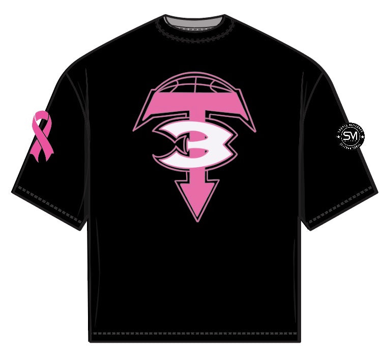 3T Pink Logo Tee - Black