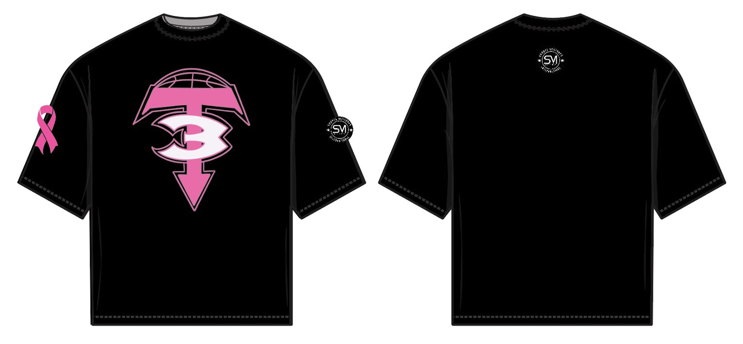 3T Pink Logo Tee - Black