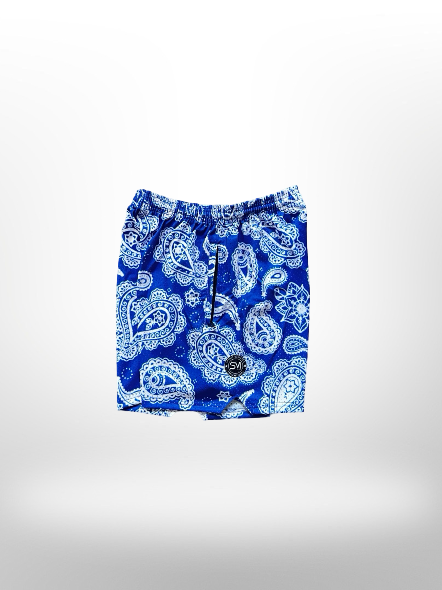 Mesh Paisley Shorts - Blue