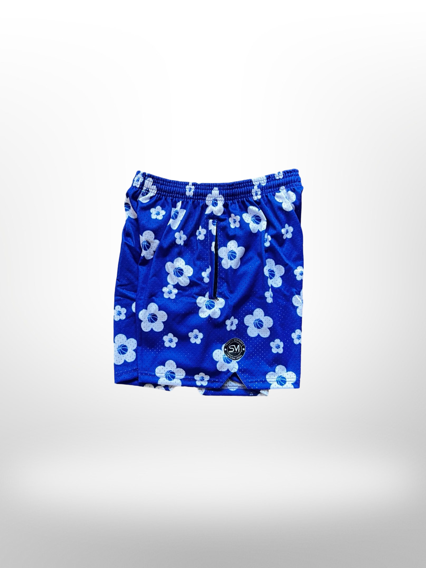 Mesh Flower Shorts - Blue