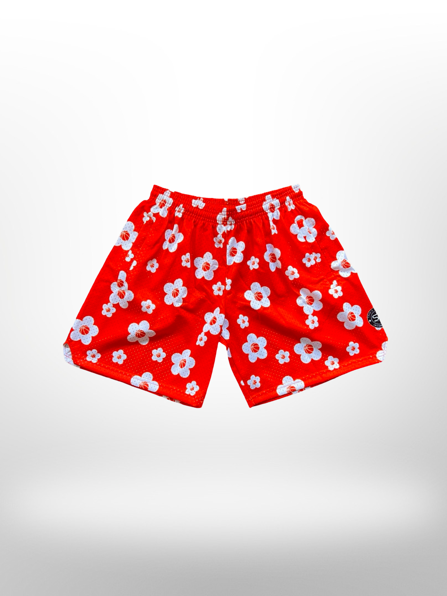 Mesh Flower Shorts - Orange