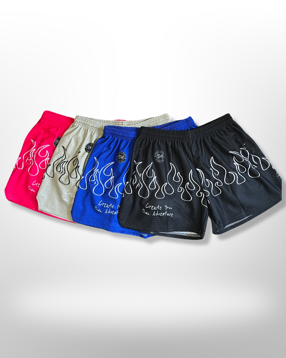 Mesh Flame Shorts - Pink