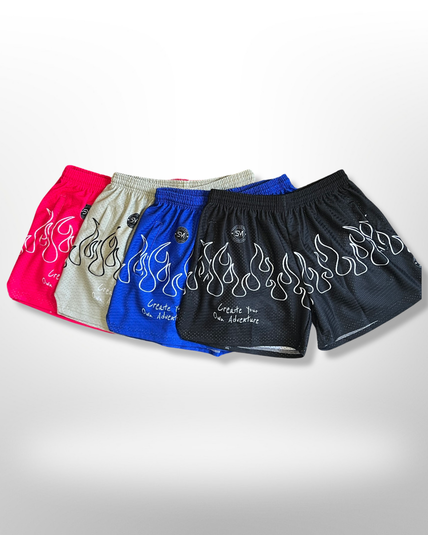 Mesh Flame Shorts - Black