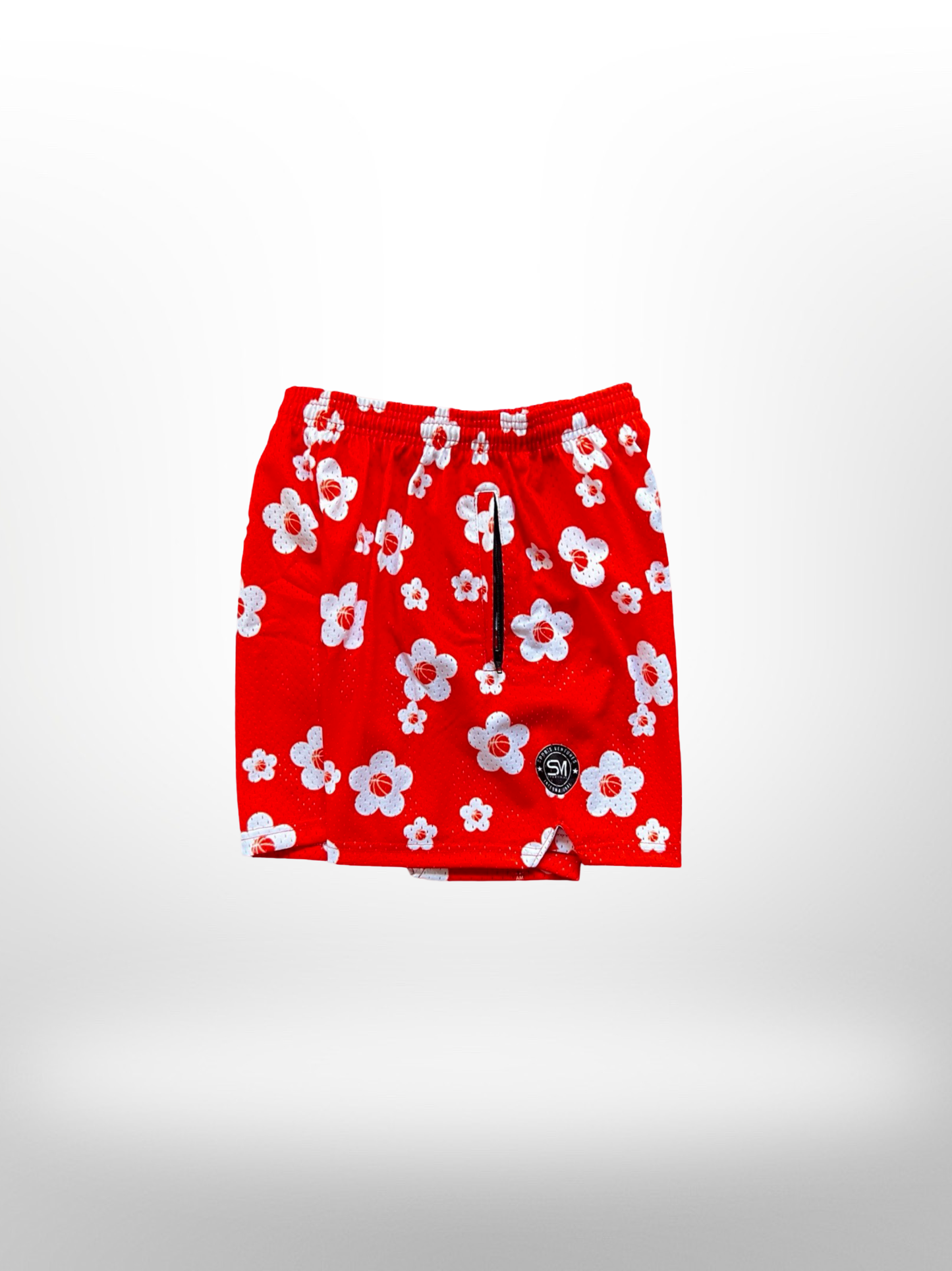 Mesh Flower Shorts - Orange