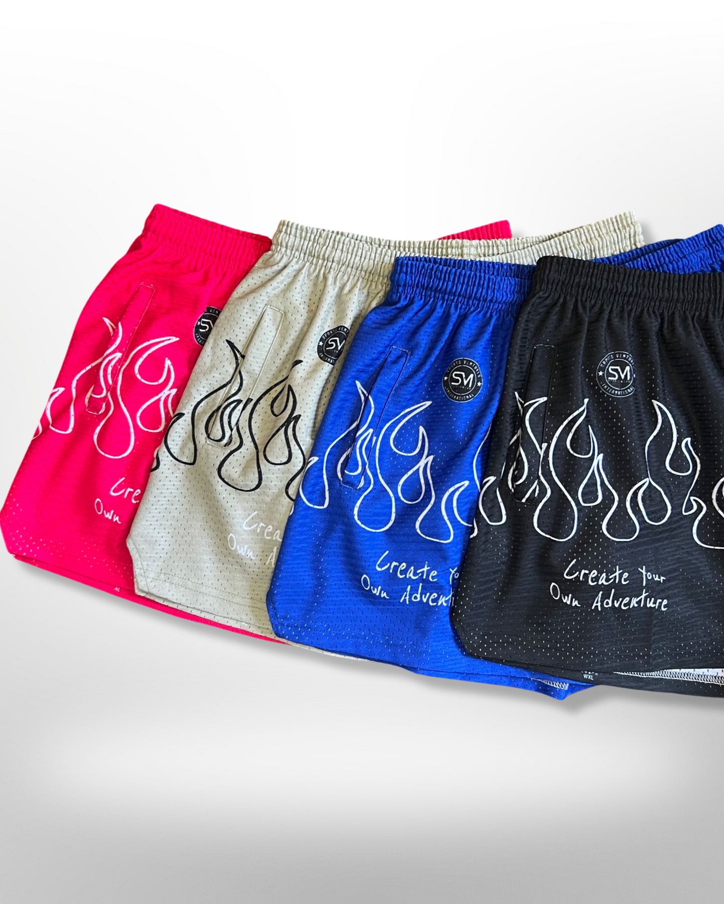 Mesh Flame Shorts - Blue