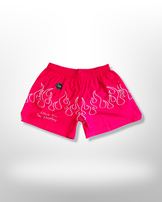 Mesh Flame Shorts - Pink