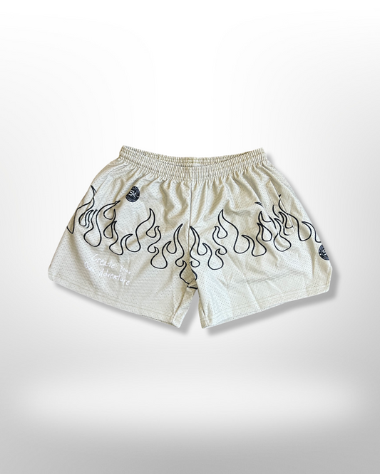 Mesh Flame Shorts - Grey