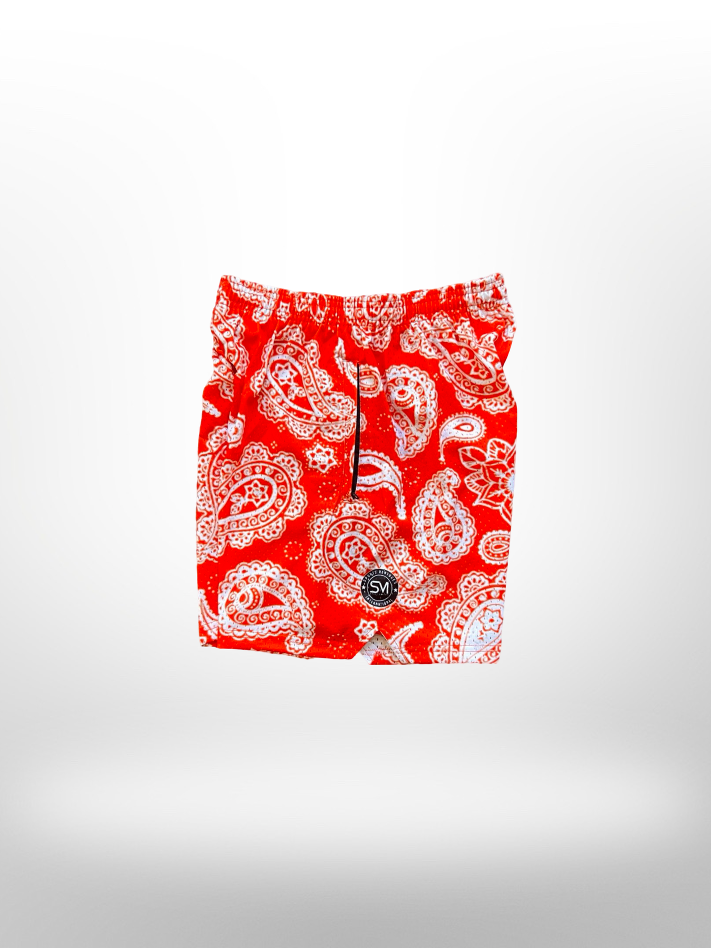Mesh Paisley Shorts - Orange